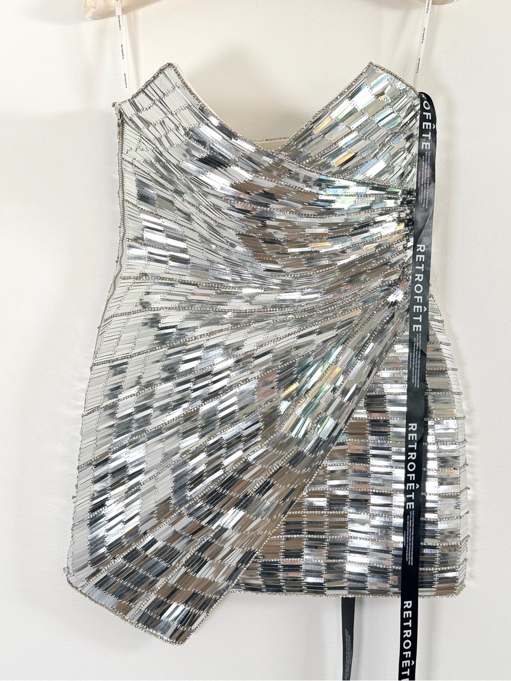 Retrofete Aura Silver Embellished Dress Size Small M $1998 - Picture 10 of 16